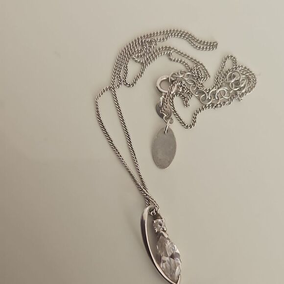 Simply Silver 925 Tear Drop Necklace Crystal - Picture 12 of 16